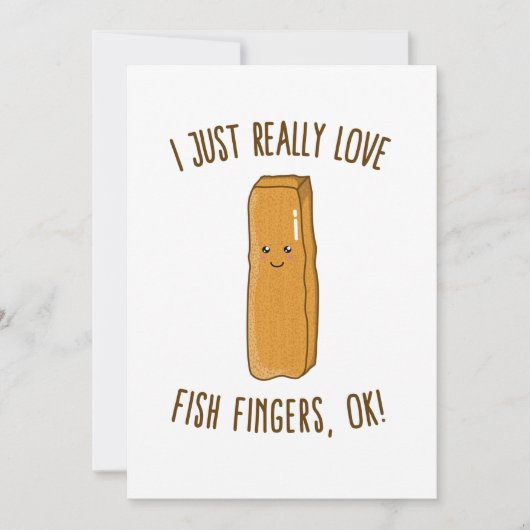Ik hou echt van visvingers, oké? Cute Kawaii Kaart (Voorkant)