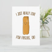 Ik hou echt van visvingers, oké? Cute Kawaii Kaart (Staand voorkant)