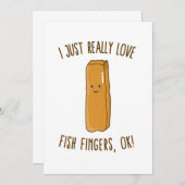 Ik hou echt van visvingers, oké? Cute Kawaii Kaart (Voorkant / Achterkant)