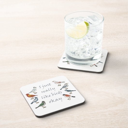 Ik hou echt van vogels OK T-shirt Birdwatcher Bier Onderzetter (Rechterzijde)