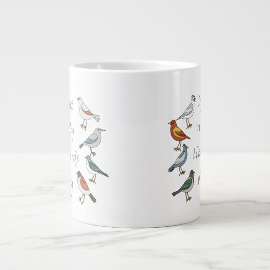 Ik hou echt van vogels OK T-shirt Birdwatcher Grote Koffiekop (Voorkant)