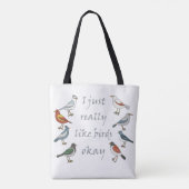 Ik hou echt van vogels OK T-shirt Birdwatcher Tote Bag (Achterkant)