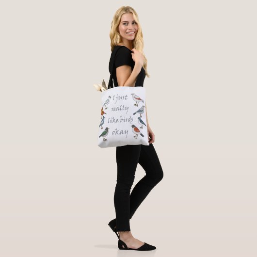 Ik hou echt van vogels OK T-shirt Birdwatcher Tote Bag (Op model)