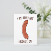 Ik hou echt van worst. Cute Kawaii Weine Briefkaart (Staand voorkant)