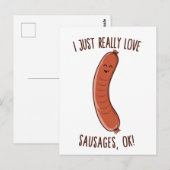 Ik hou echt van worst. Cute Kawaii Weine Briefkaart (Voorkant / Achterkant)