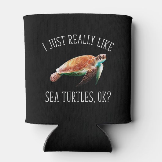 Ik hou echt van Zee schildpadden, oké? Blikjeskoeler (Achterkant)