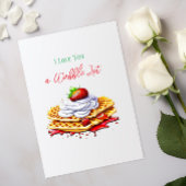 Ik hou een hele waffel van je! Witte wafel grap fl Kaart