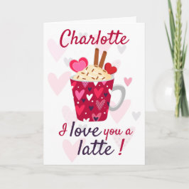 Ik hou een latte van je! Valentijnse  Grappig Kaart