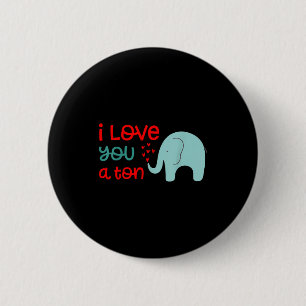 Ik hou een ton van je Olifant Valentijnsdag Ronde Button 5,7 Cm