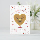 Ik hou een wafel veel van je Hart Valentijn voor k (Staand voorkant)