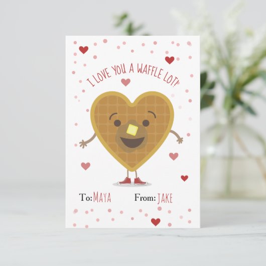 Ik hou een wafel veel van je Hart Valentijn voor k (Staand voorkant)