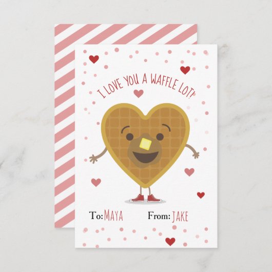 Ik hou een wafel veel van je Hart Valentijn voor k (Voorkant / Achterkant)