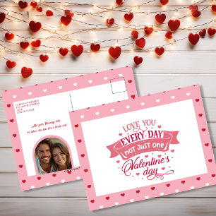 Ik hou elke dag van je, niet alleen één dag lief. feestdagenkaart