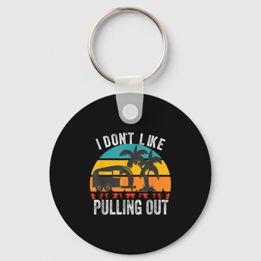 Ik hou er niet van om de retro camper trailer grap sleutelhanger (Voorkant)