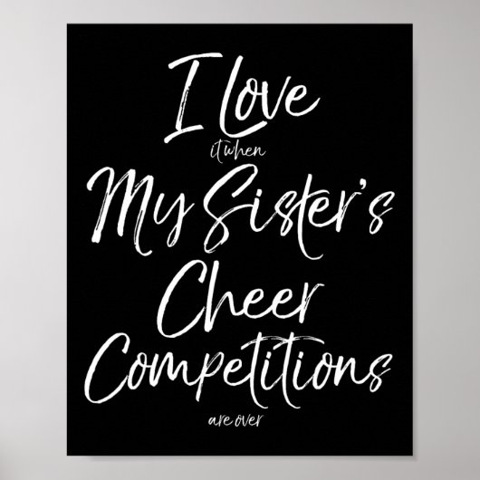 Ik hou ervan als de cheercompetities van mijn zus poster (Voorkant)