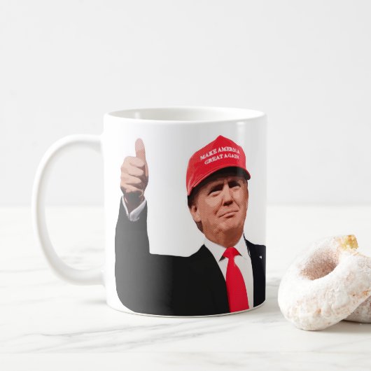 Ik hou ervan als ik wakker word Donald Trump is Pr Koffiemok (Met donut)