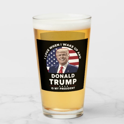 Ik hou ervan als ik wakker word en Donald Trump mi Glas (Voorkant gevuld)