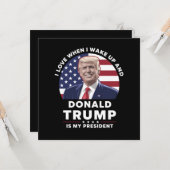 Ik hou ervan als ik wakker word en Donald Trump mi Kaart (Voorkant / Achterkant in situ)