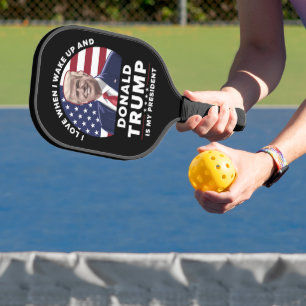 Ik hou ervan als ik wakker word en Donald Trump mi Pickleball Paddle