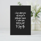 ik hou ervan als je me belt om een bepaalde reden bedankkaart (Staand voorkant)