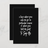 ik hou ervan als je me belt om een bepaalde reden bedankkaart (Voorkant / Achterkant)