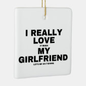 Ik hou ervan als mijn Vriendin me Vist Keramisch Ornament (Rechts)