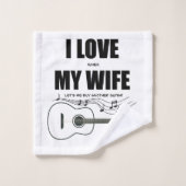 Ik hou ervan als mijn vrouw me een andere gitaar l bad handdoek (Wasdoekje)
