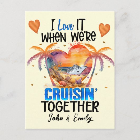 Ik hou ervan als we samen cruisen Cruise  Briefkaart (Voorkant)