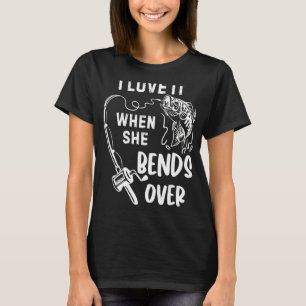 Ik hou ervan als ze zich over de hengel buigt Vint T-shirt