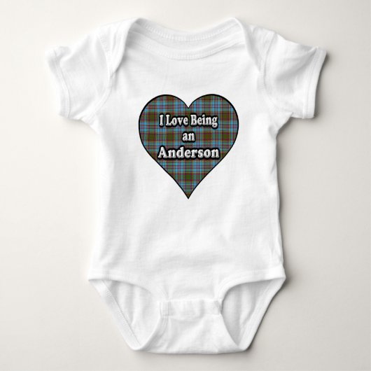 Ik hou ervan Anderson Clan Tartan te zijn Romper (Voorkant)