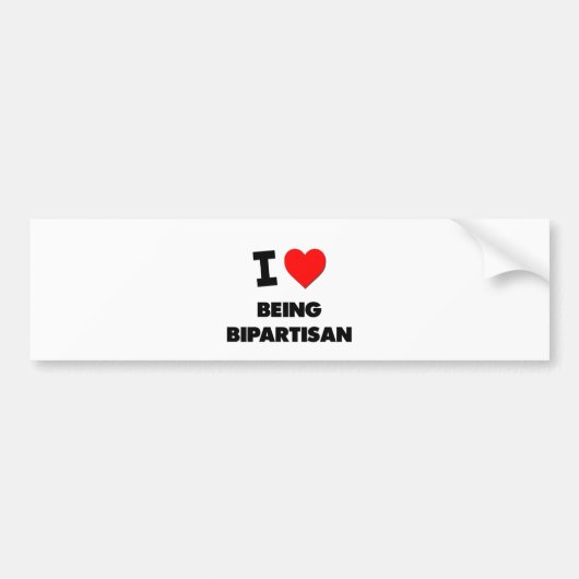 Ik hou ervan Bipartisan te zijn Bumpersticker (Voorkant)