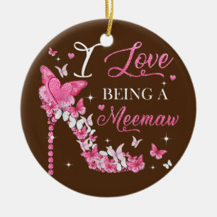 Ik hou ervan dat ik de hiel-hiel-vlinders van moed keramisch ornament