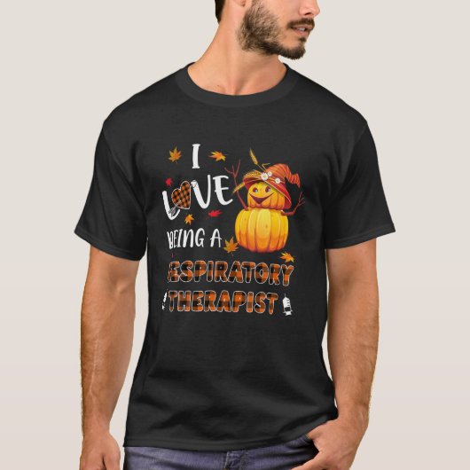 Ik hou ervan dat ik een ademhalingstherapie-Herfst T-shirt (Voorkant)