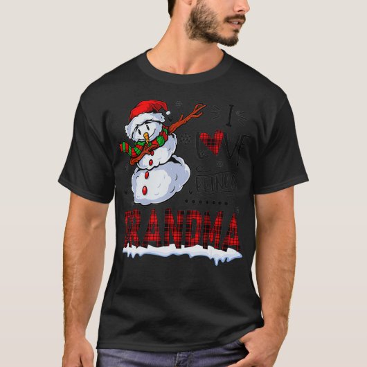 Ik hou ervan dat ik een oma Snowman Familie Kerstm T-shirt (Voorkant)