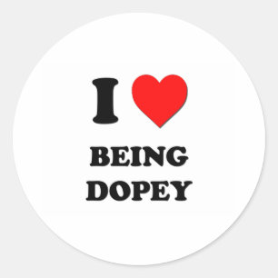 Ik hou ervan Dopey te zijn Ronde Sticker