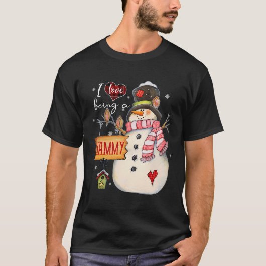 Ik hou ervan een Mammy Snowman Funny Family Christ T-shirt (Voorkant)