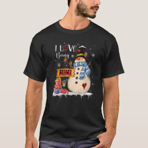 Ik hou ervan een Mimi Snowman Xmas kerstman-kerstm T-shirt