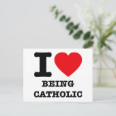 Ik hou ervan katholiek te zijn briefkaart (Staand voorkant)