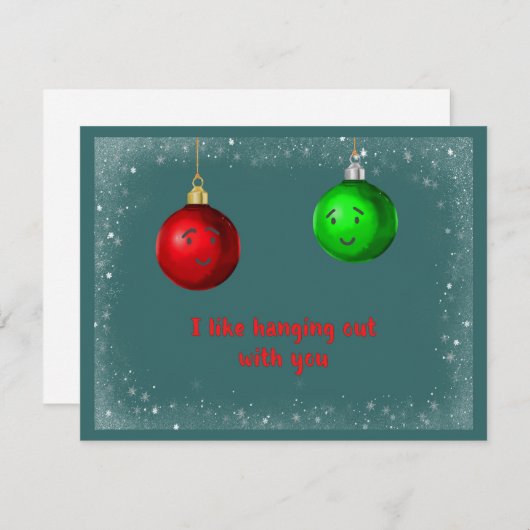 Ik hou ervan met kerstsieraden uit te hangen feestdagenkaart (Voorkant / Achterkant)