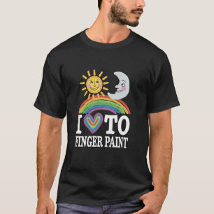 Ik hou ervan met vingers te schilderen Zon en Maan T-shirt