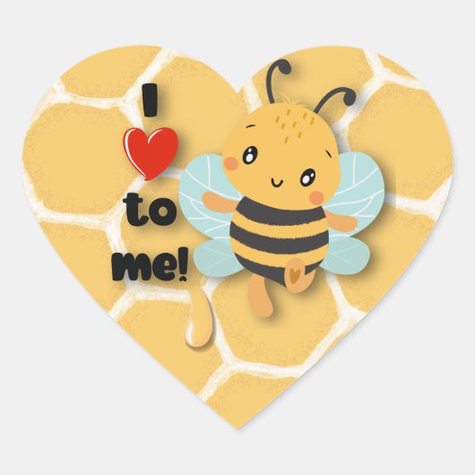 Ik hou ervan mij te zijn! hart sticker (Voorkant)