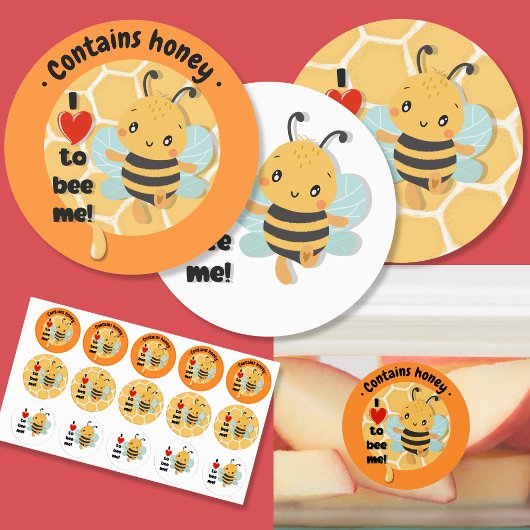 Ik hou ervan mij te zijn! Honey Bee 5x3 vel Labels