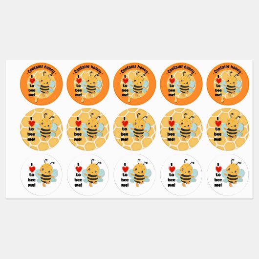 Ik hou ervan mij te zijn! Honey Bee 5x3 vel Labels (Vel)