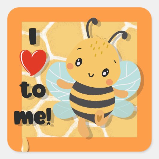 Ik hou ervan mij te zijn! vierkante sticker (Voorkant)