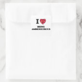 Ik hou ervan om ambidexter te zijn vierkante sticker (Tas)