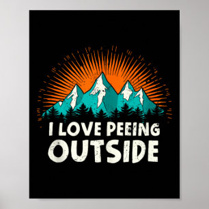 Ik hou ervan om buiten te plassen Camping Humor Be Poster
