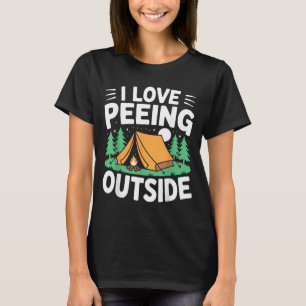 Ik hou ervan om buiten te plassen Grappig Wandel K T-shirt
