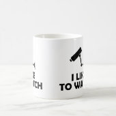 Ik hou ervan om CCTV-videocamera-opname te bekijke Koffiemok (Center)