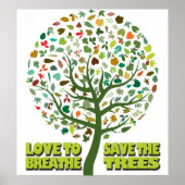 Ik hou ervan om de bomen te redden poster (Voorkant)