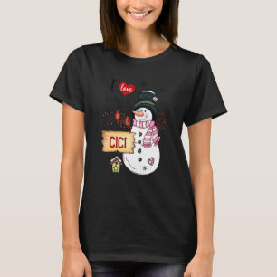 Ik hou ervan om een Cici Snowman kerstfeest te zij T-shirt